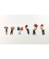 BREKINA 58575 - Fiat 691 T Renntransport-SZ Set, Ferrari, con 2 Ferrari 312 T2 F1 e 6 figurine (1977) - 1:87