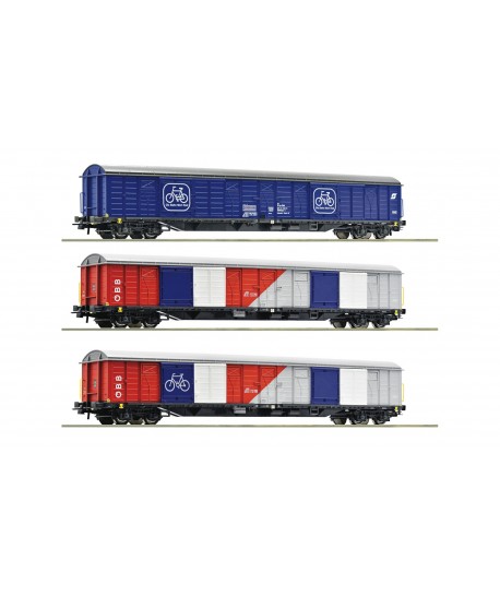 ROCO H0 77022 Set 3 Carri Trasporto biciclette - OBB Ep. V