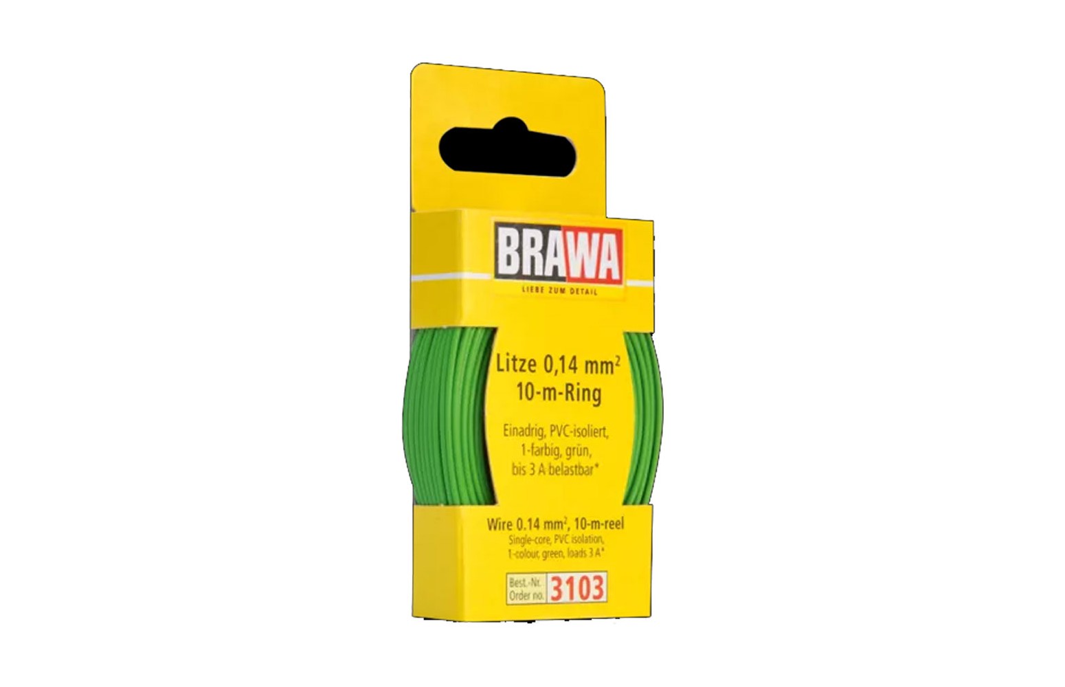 BRAWA 3103 - Cavo Elettrico Verde (10mt./Diametro 0,14mm2)
