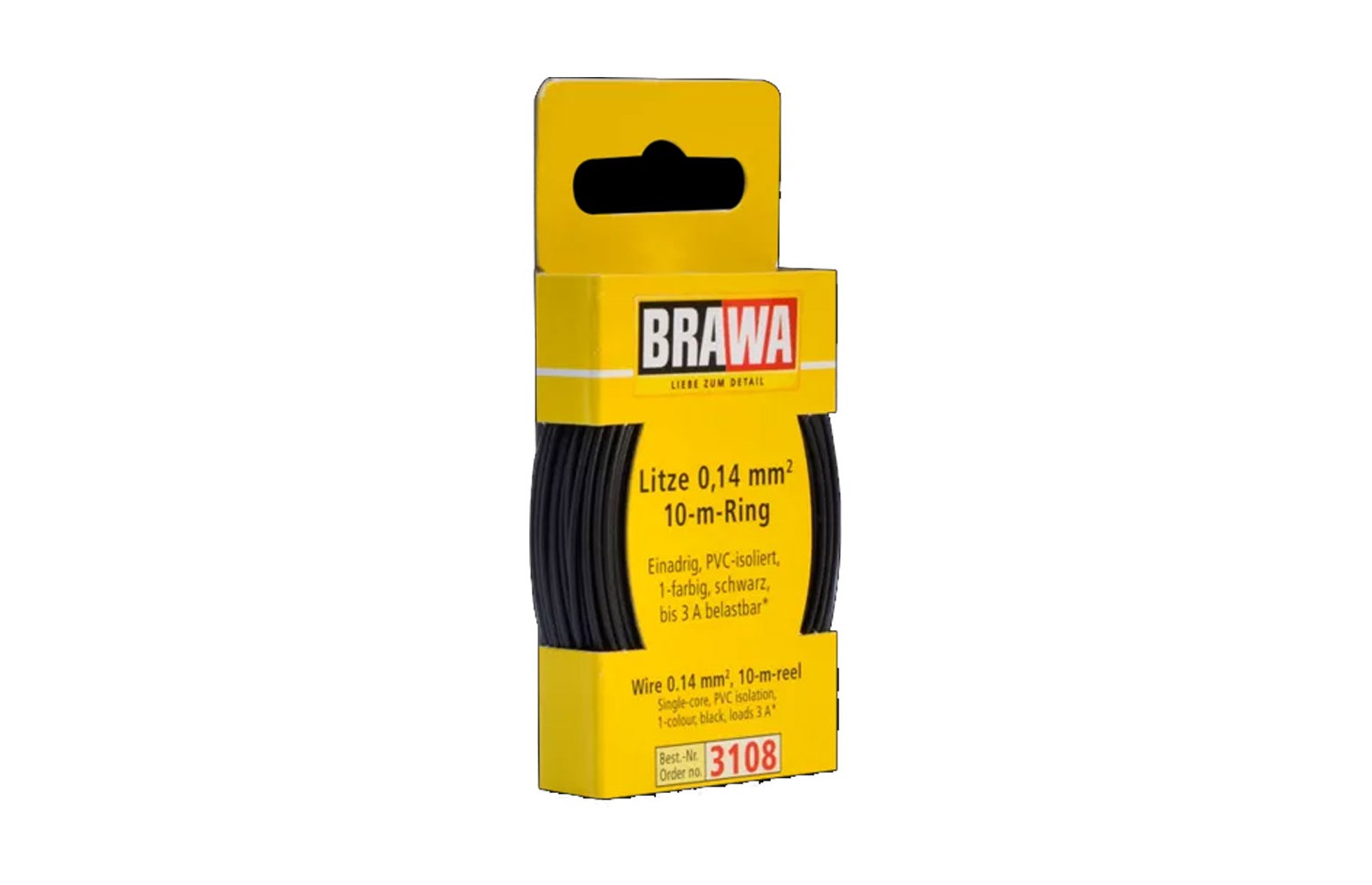 BRAWA 3108 - Cavo Elettrico Nero (10mt./Diametro 0,14mm2)