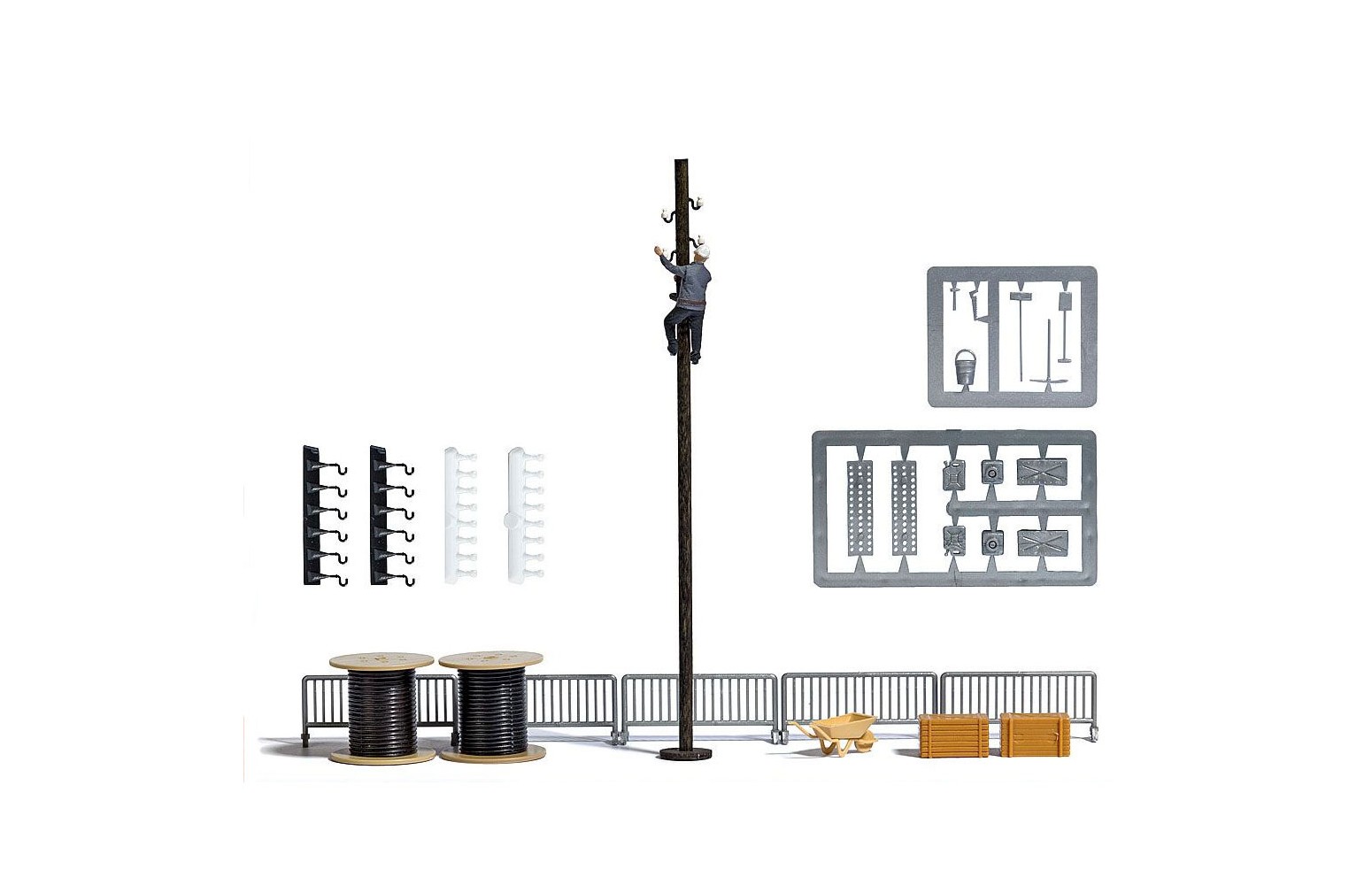 BUSCH 7966 - Scena: Arrampicatore Palo Telefonico, Epoca III/IV 1:87