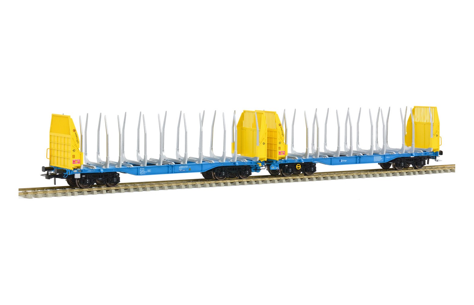 SUDEXPRESS H0 S657009 Innofreight Sggmrss 90' Trasporto Tronchi, Azzurro/Giallo, CD CARGO Ep.VI