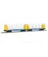 SUDEXPRESS H0 S657009 Innofreight Sggmrss 90' Trasporto Tronchi, Azzurro/Giallo, CD CARGO Ep.VI