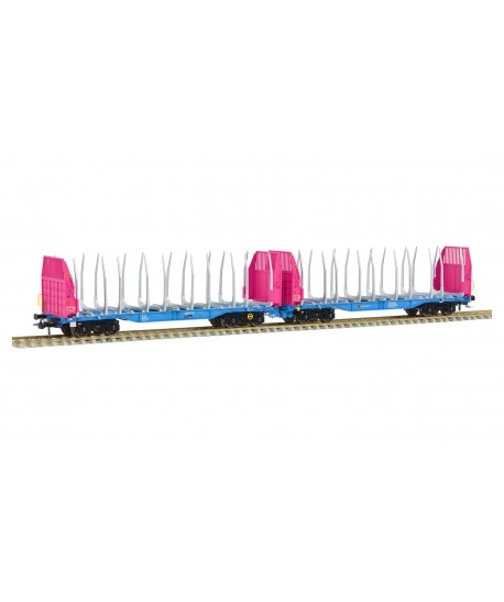 SUDEXPRESS H0 S657319 Innofreight Sggmrss 90' Trasporto Tronchi, PINK, blu/rosa, Ep.VI SUDEXPRESS H0 S657319 Innofreight Sggmrss 90' Trasporto Tronchi, PINK, blu/rosa, Ep.VI