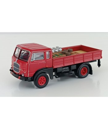 PIRATA PIBK 58600/2 - FIAT 642 Cassonato, Rosso/Nero Con Carico Bottiglie e bidoni - 1:87