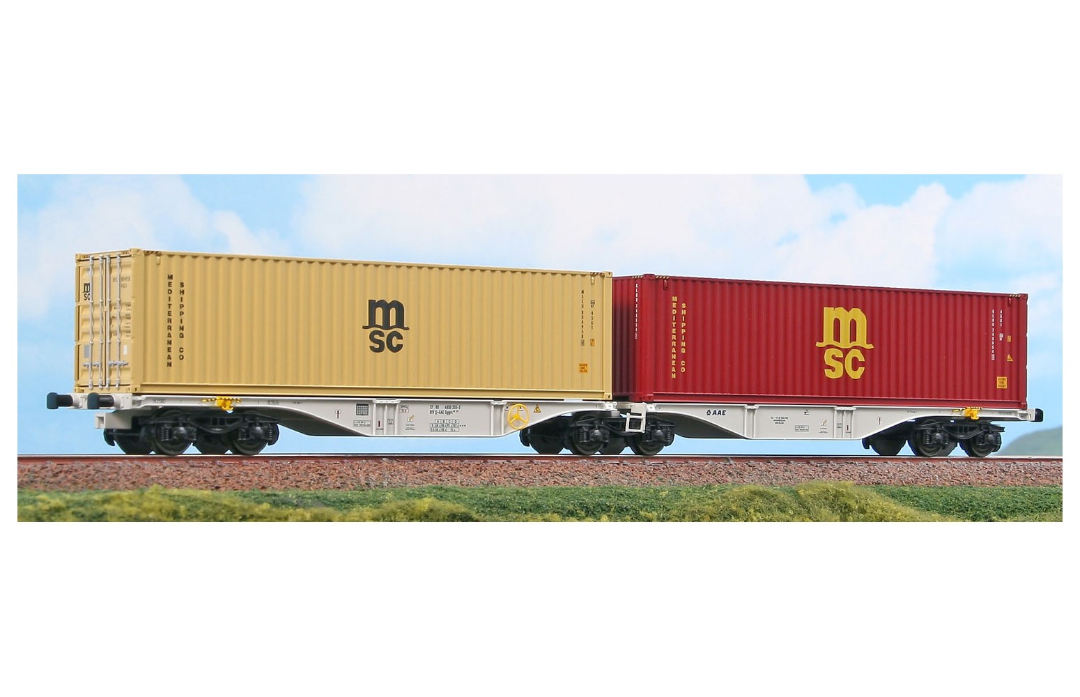 ACME H0 40363 carro intermodale Sggrs 80'  AEE 2 container MSC da 40' - Ep. VI