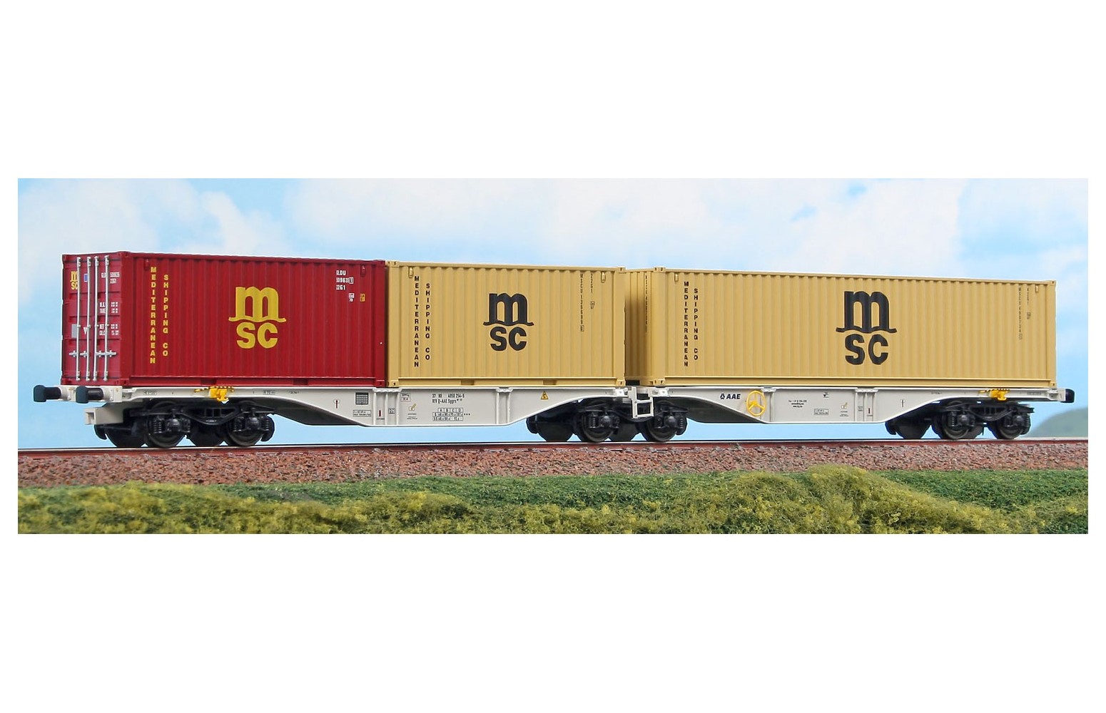 ACME H0 40369 Carro Intermodale Sggrss 80' VTG 1 Container Da 40' E 2 Da 20' MSC - Ep. VI