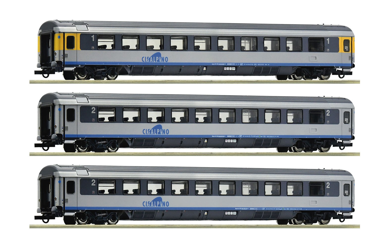 ROCO H0 6200032 - Set n.1 con 3 carrozze Eurocity Cisalpino Ep. V