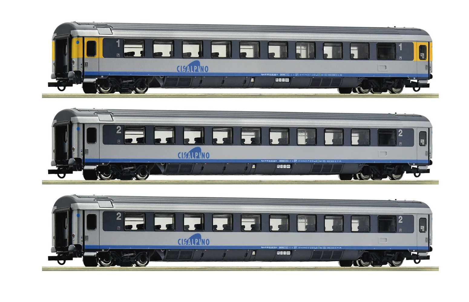 ROCO H0 6200033 - Set N.2 Con 3 Carrozze Eurocity Cisalpino Ep. V