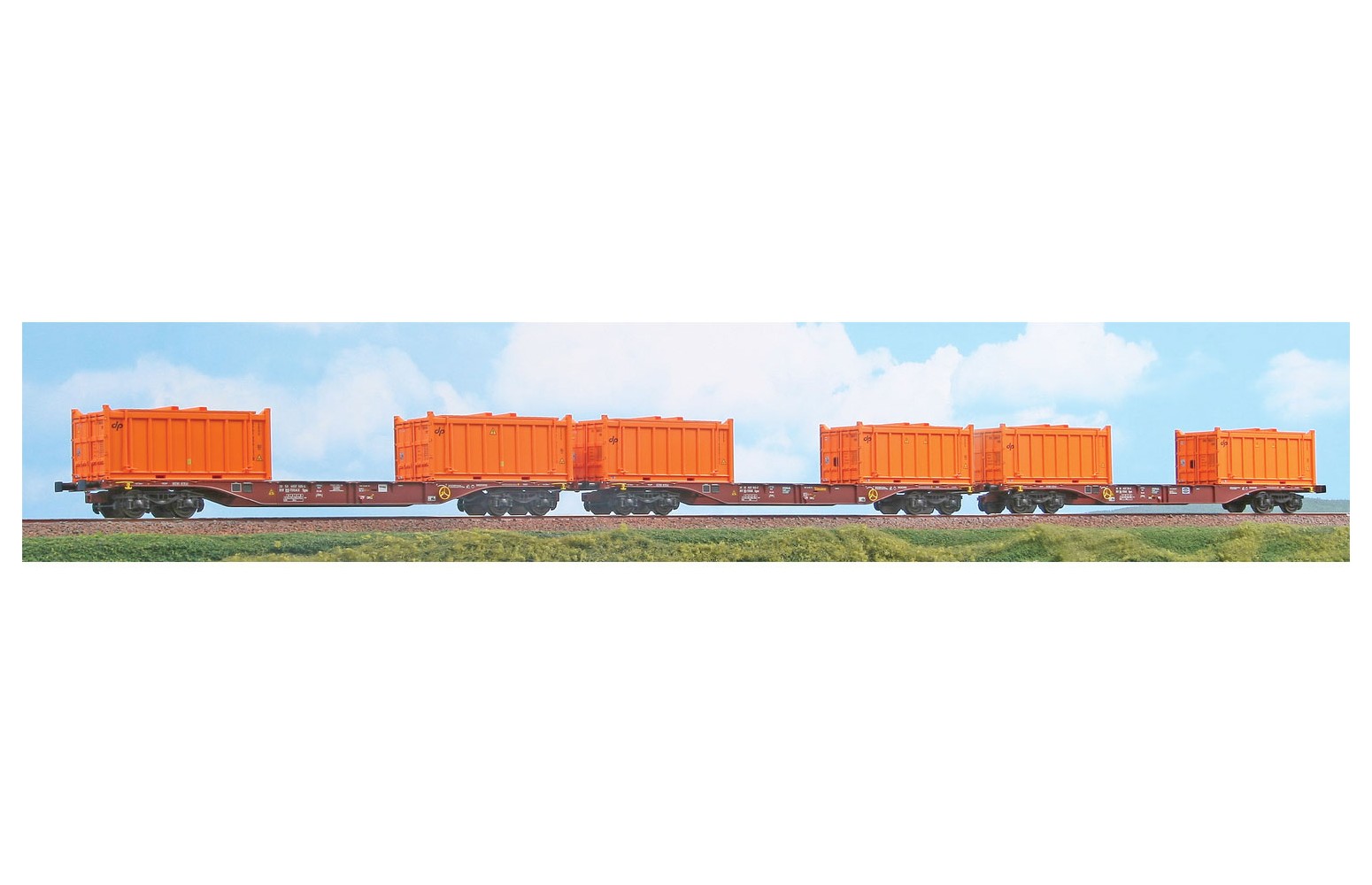 ACME H0 45151 - Set 3 Carri Tipo Sgns 60’ TOUAX Con 2 Container "Dinazzano Po" Ep. V-VI