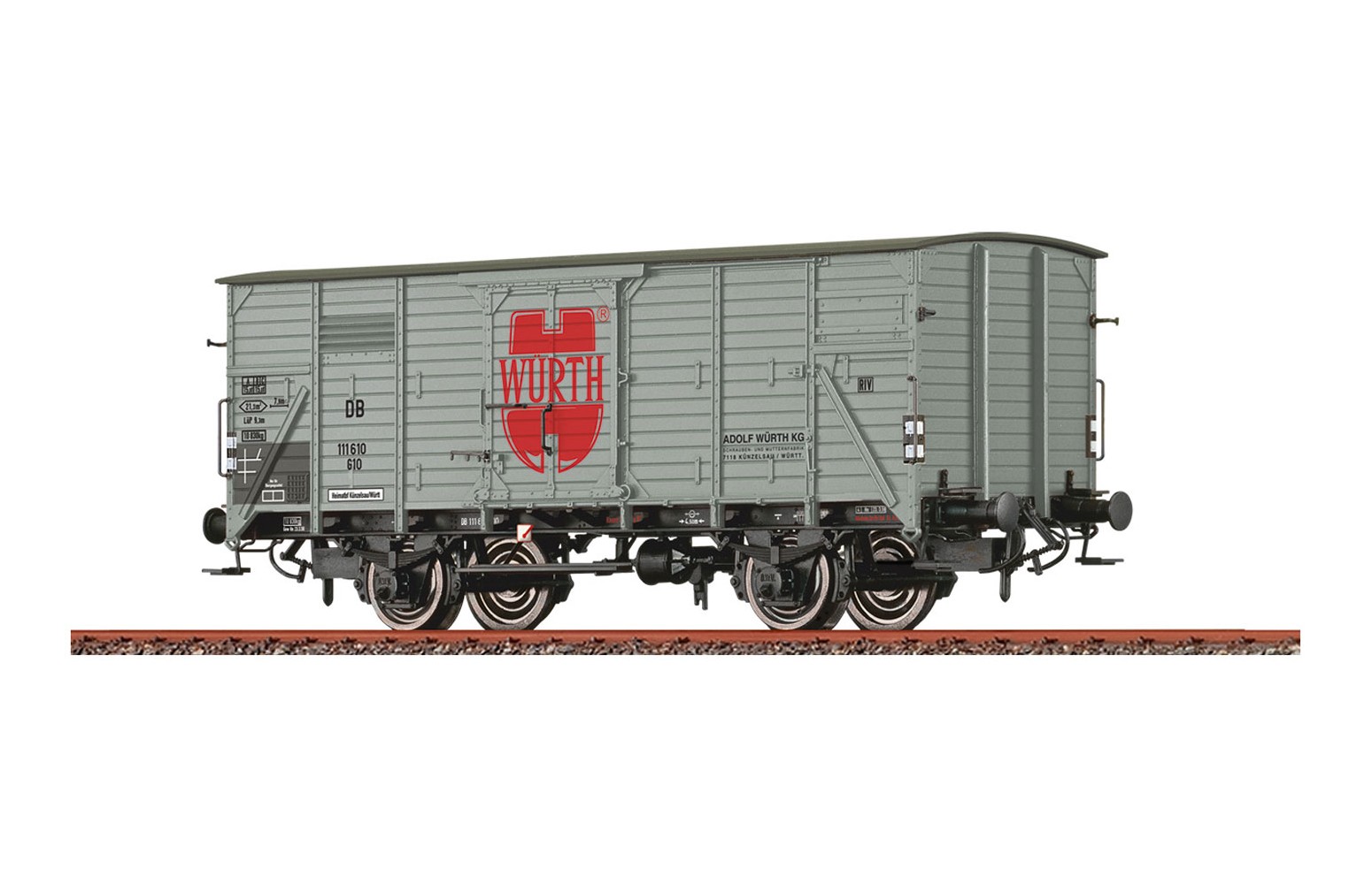 BRAWA H0 49895 Carro Merci Coperto G10 "Wurth" DB Ep. III