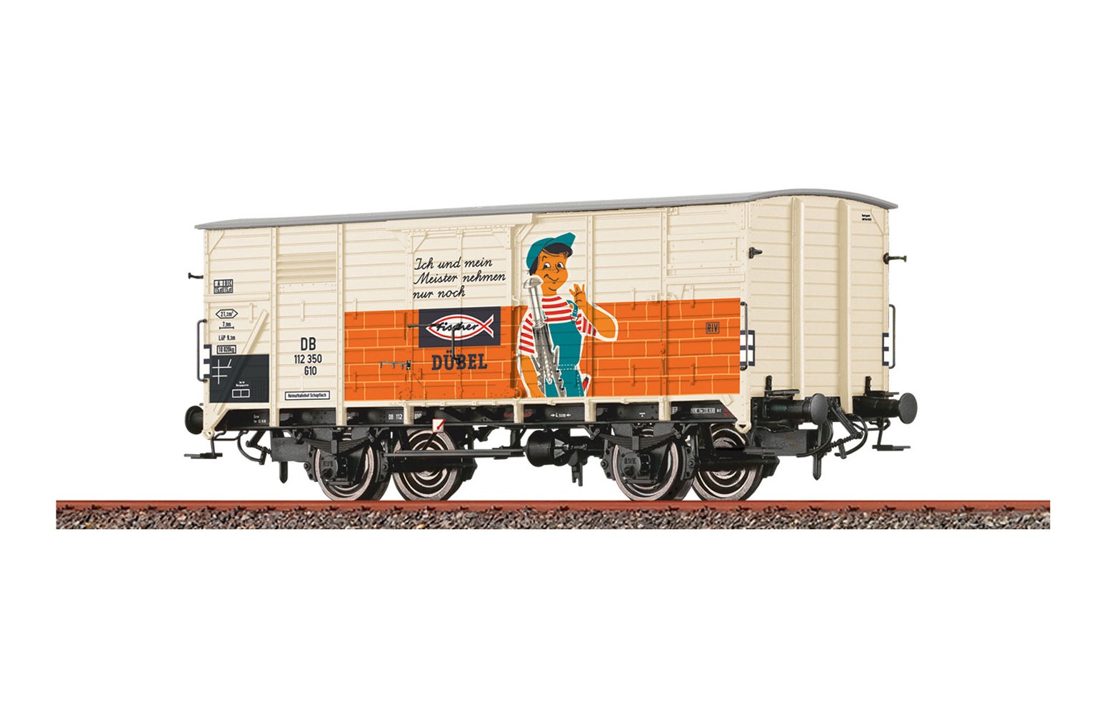BRAWA H0 49897 Carro Merci Coperto G10 "Fischer Dubel" DB Ep. III