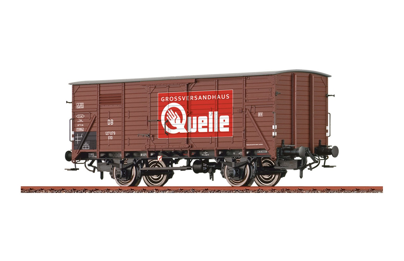 BRAWA H0 50762 Carro Merci Coperto G10 "Quelle" DB Ep. III