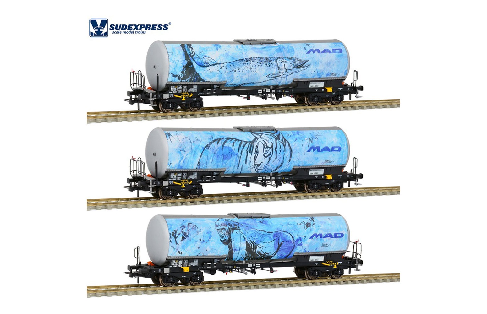SUDEXPRESS H0 S783903 Set 3 Pezzi Zacns MAD Livrea Luccio+Tigre+Gorilla Ep. VI