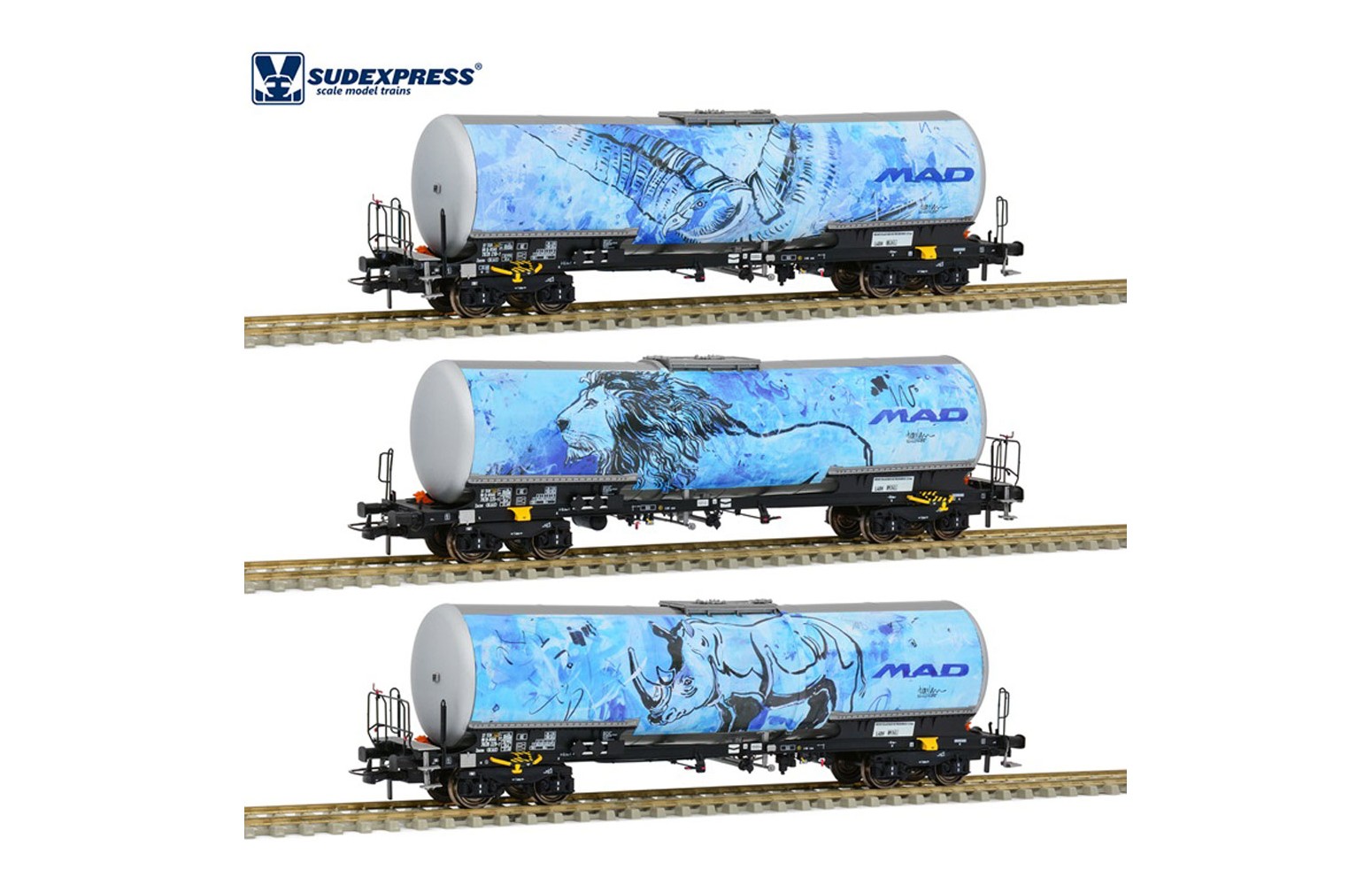 SUDEXPRESS H0 S783904 Set 3 Pezzi Zacns MAD Livrea Falco+Leone+Rinoceronte Ep. VI