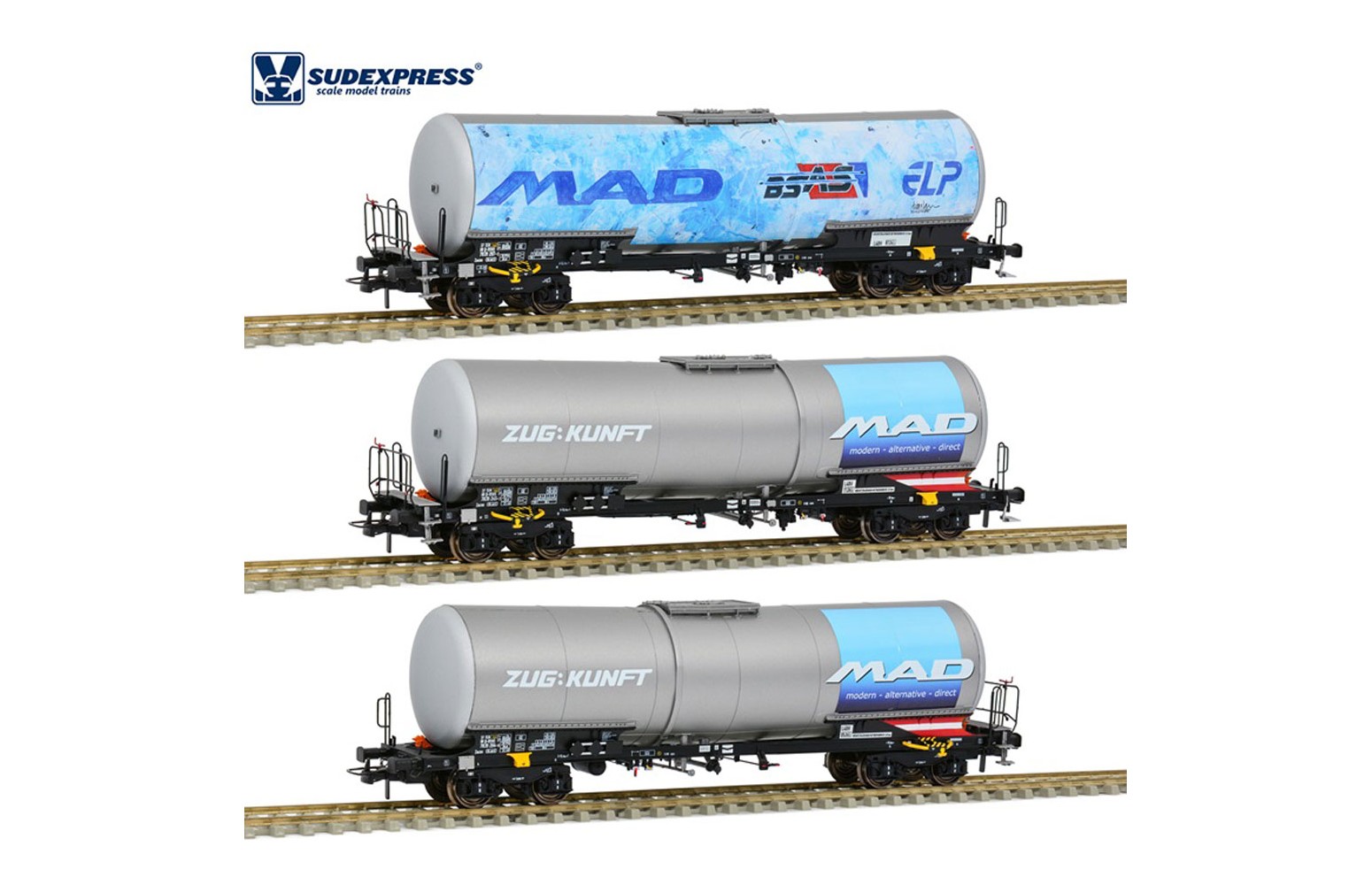 SUDEXPRESS H0 S783905 Set 3 Pezzi Zacns MAD Livrea Alluminio/Azzurro Ep. VI