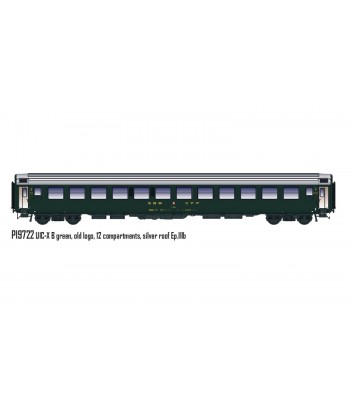 PIRATA H0 PI9722 - Carrozza 2'Cl RIC B 5005 12 comp., Verde, Tetto Alluminio, SBB Ep.III
