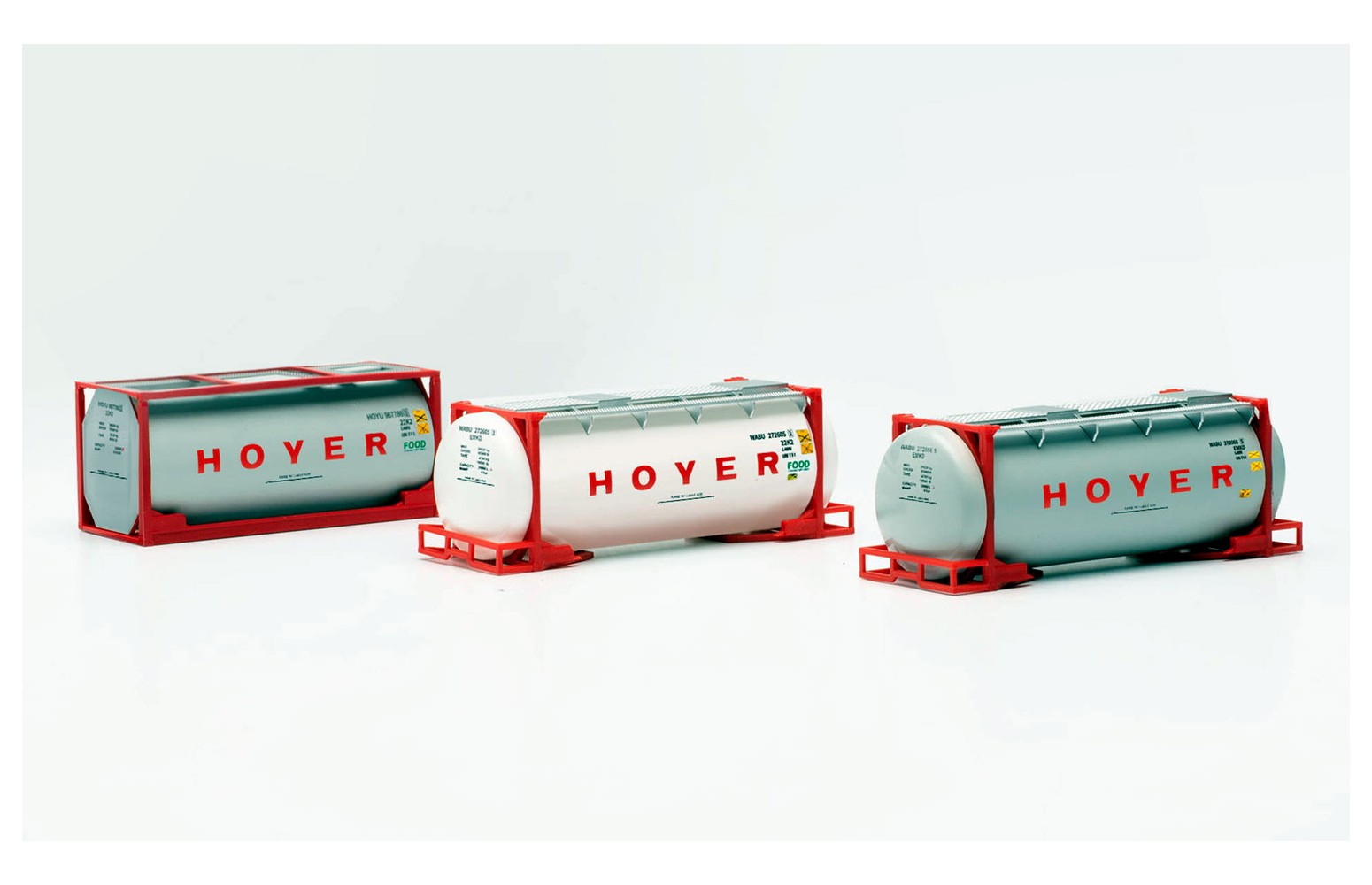 HERPA 076500-006 - Set Con 3 Container Cisterna "Hoyer" - 1:87