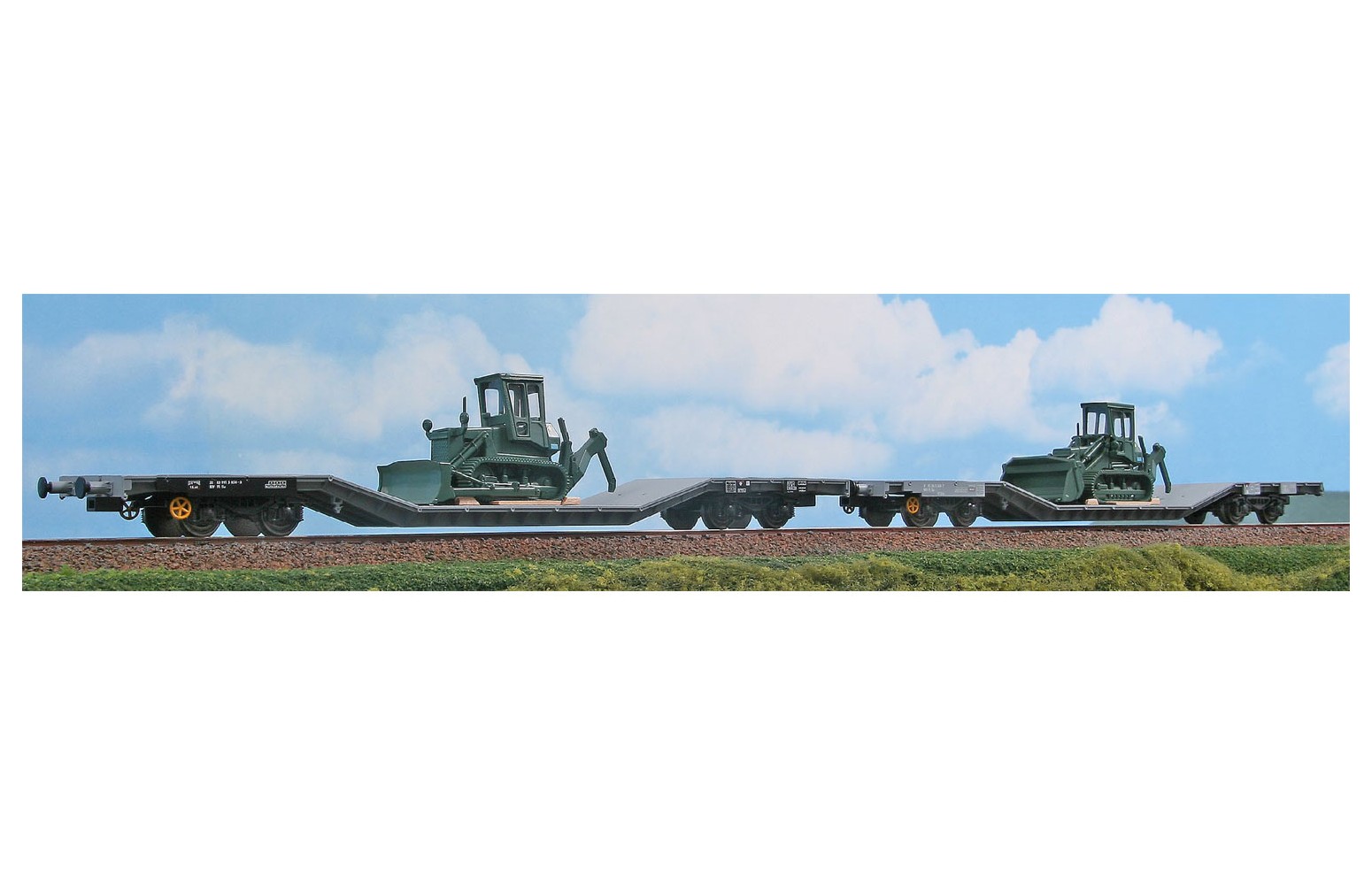 ACME H0 40010 Set con 2 carri Uai caricati con dozer militari - FS Ep. IV-V