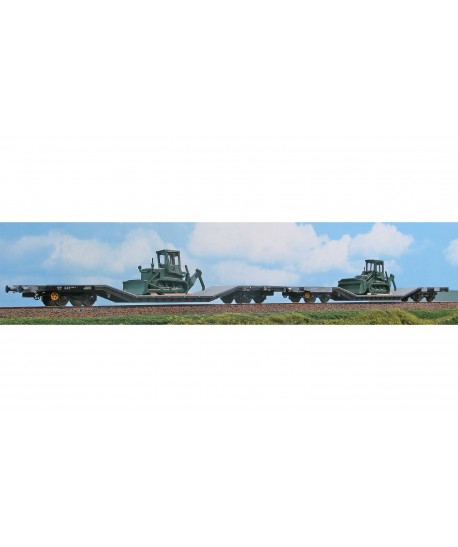 ACME H0 40010 Set con 2 carri Uai caricati con dozer militari - FS Ep. IV-V
