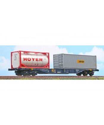 ACME H0 40405 Carro intermodale Sgnss CEMAT da 60" con bulk “Bertschi” e tank container “HOYER”. Ep. V-VI