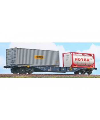 ACME H0 40405 Carro intermodale Sgnss CEMAT da 60" con bulk “Bertschi” e tank container “HOYER”. Ep. V-VI