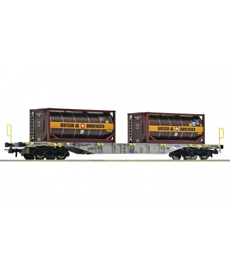 ROCO H0 77346 Carro portacontainer tipo Sgnss, F.F.S. Ep. VI
