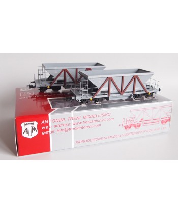 ATM TRENI H0 CF 12.002B - Set 2 carri merci tramoggia FS tipo Faccs (Bicolore) ep. IV