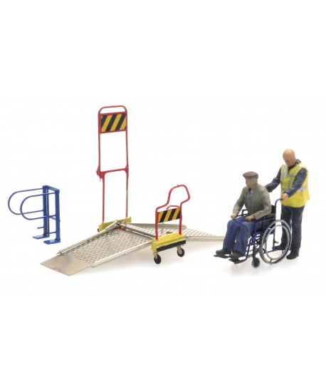 ARTITEC H0 387.447 Ponte sollevatore per sedia a rotelle con figure