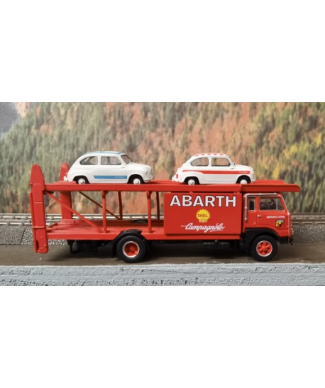 BREKINA 58479 - Fiat 642 bisarca Abarth con 2 Fiat 600 Abarth - 1:87