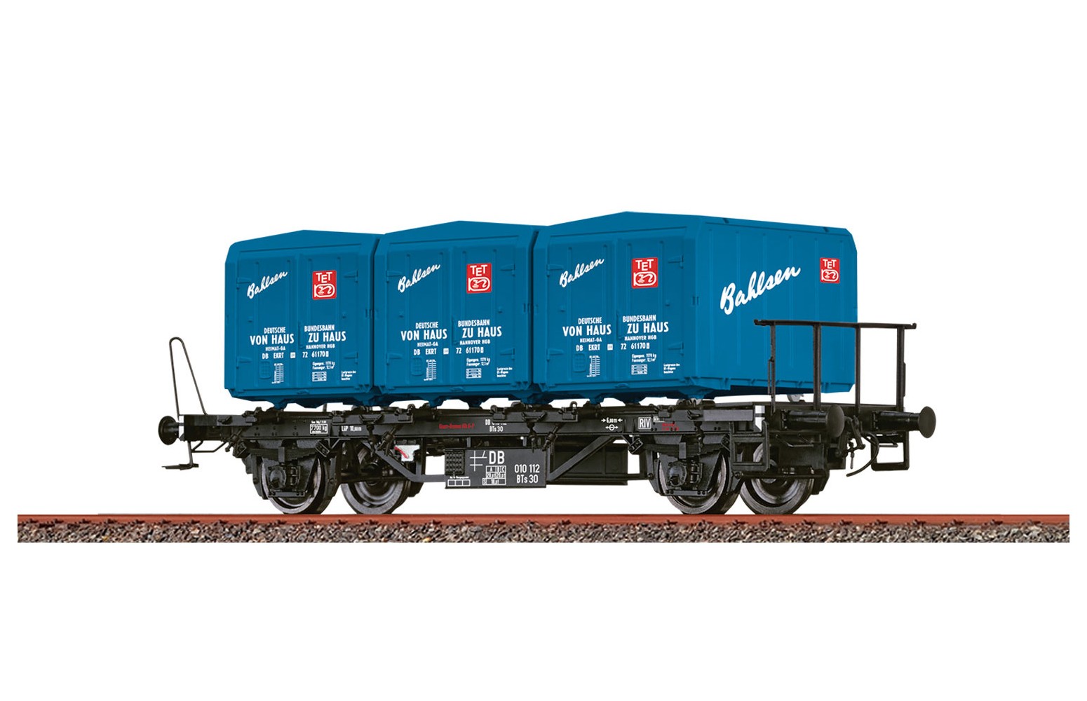 BRAWA H0 50604 Carro portacontainer BT 30 delle DB, ep. III