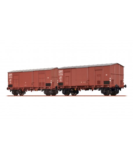 BRAWA H0 48573 - Set 2 Carri Tetto a punta Tipo F - FS Ep. III