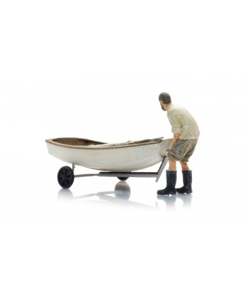 Artitec 387.582- barca a vela Optimist con rimorchio e personaggio - resina H0-1:87