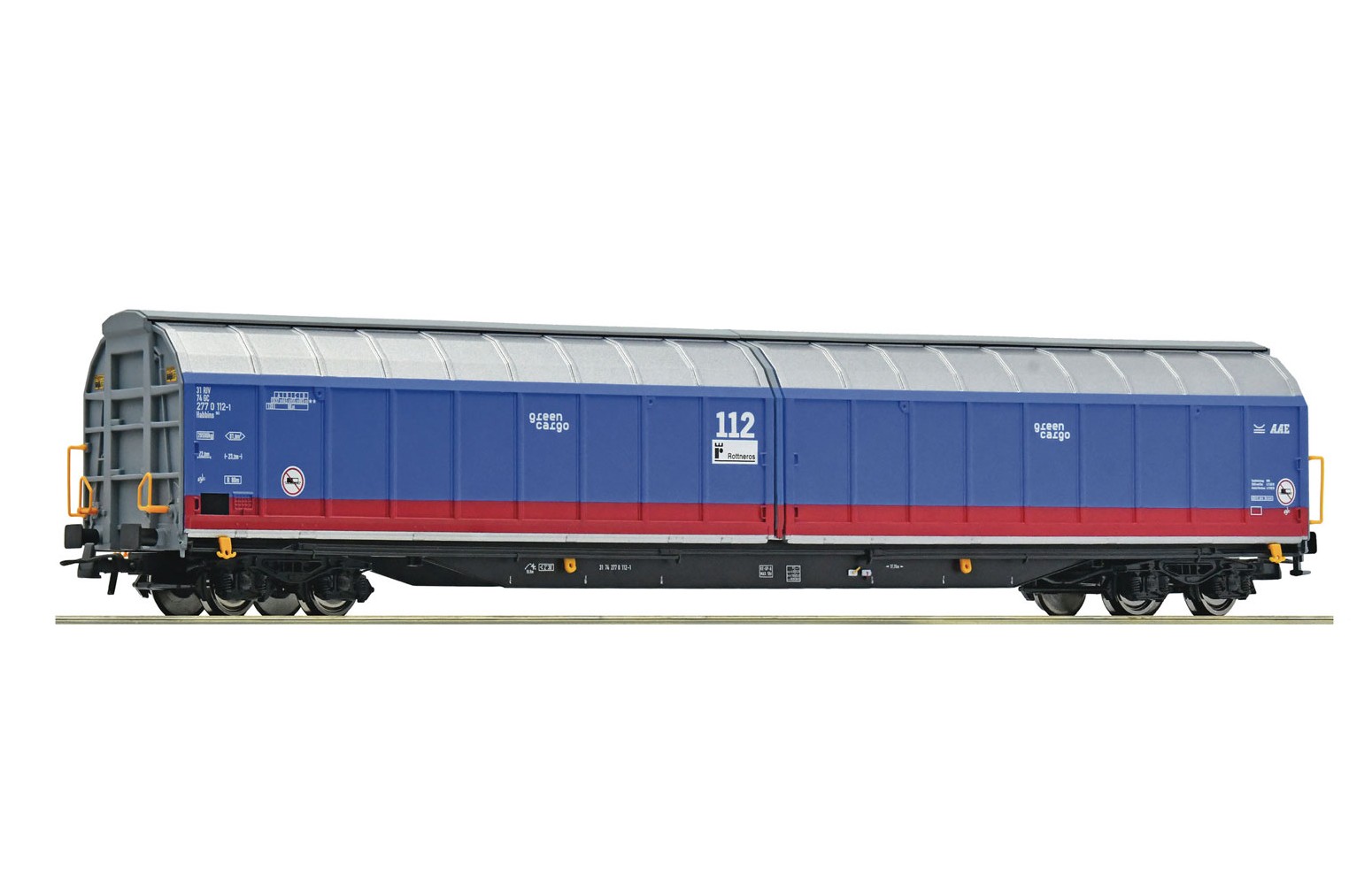 ROCO H0 6600001 - Carro con pareti scorrevoli, Green Cargo, SJ Ep. VI