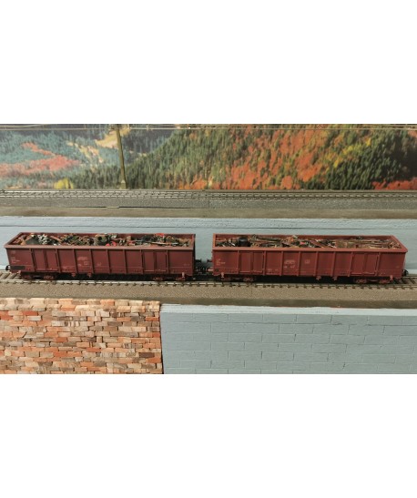 ATM TRENI H0 CF 12.011RR - Set 2 Eanos Con Marcature Diverse carico rottami e invecchiamento - FS Ep V-VI