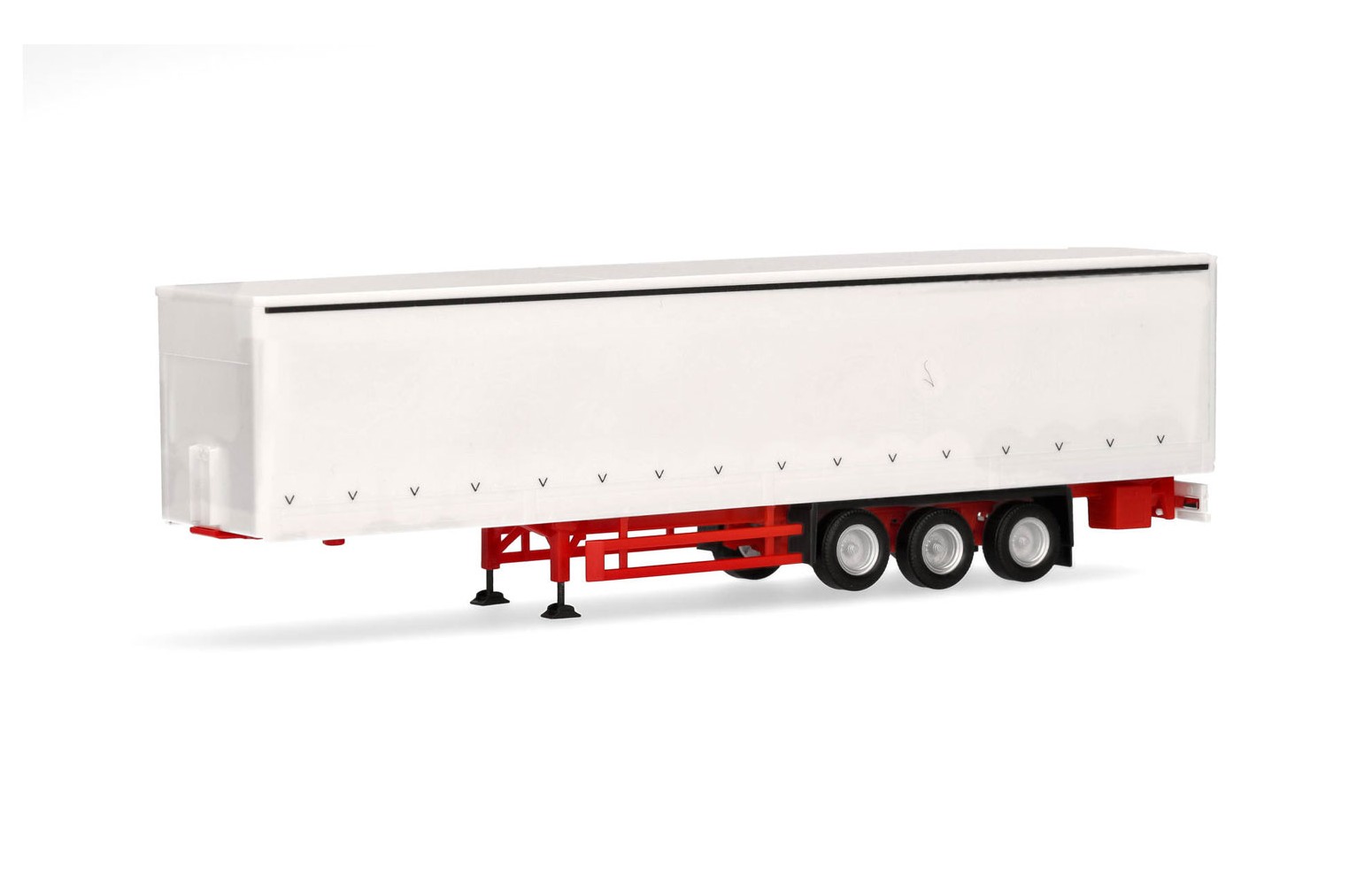 HERPA 076944-002 - semirimorchio telonato con sponde laterali, 3 assi, bianco - 1:87