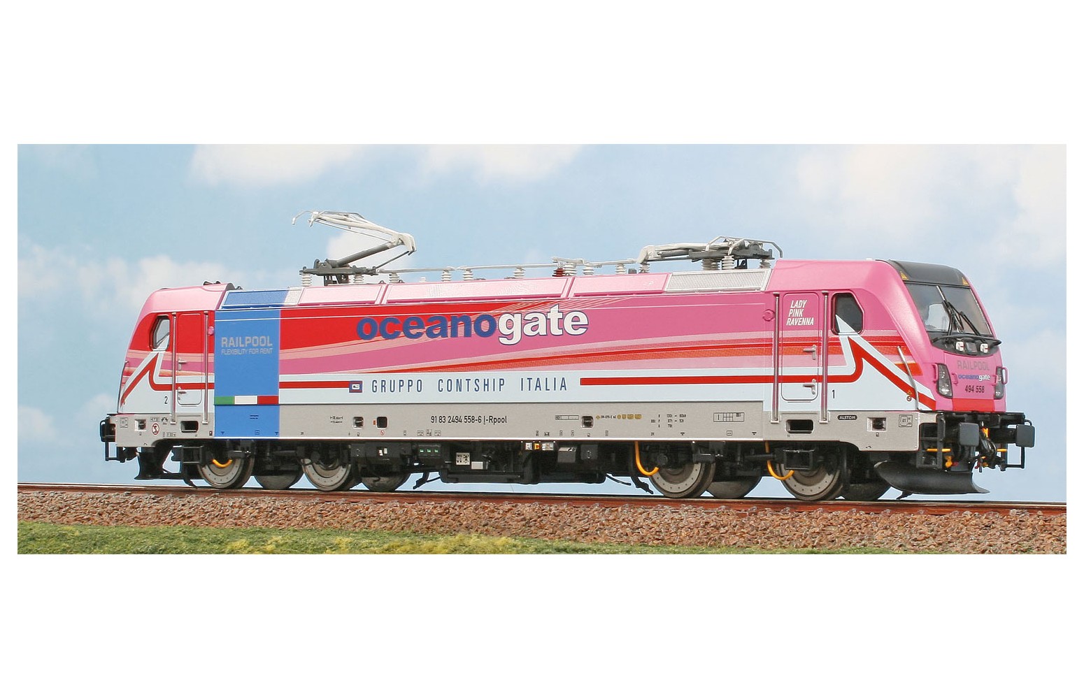 ACME H0 69693 Locomotiva TRAXX 494 558 livrea “RAILPOOL - Oceanogate”, Lady Pink Ravenna *DCC SOUND*