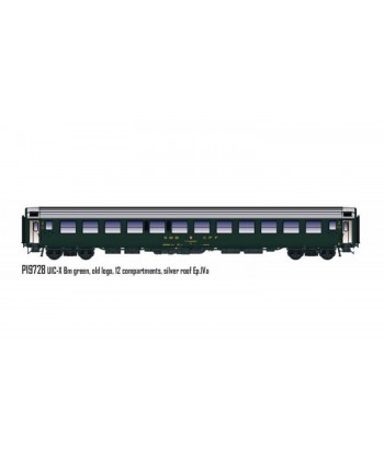PIRATA H0 PI9728 - Carrozza UIC-X RIC Bm 2a cl, verde, Tetto Argento, SBB Ep.IVa