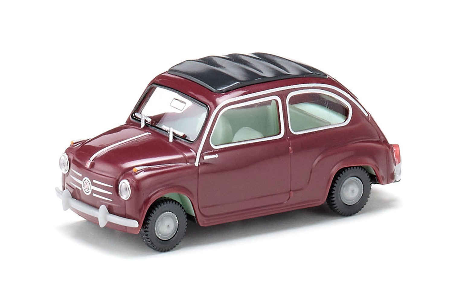WIKIING 009908 - Fiat 600 con tettuccio, rosso vino - 1:87