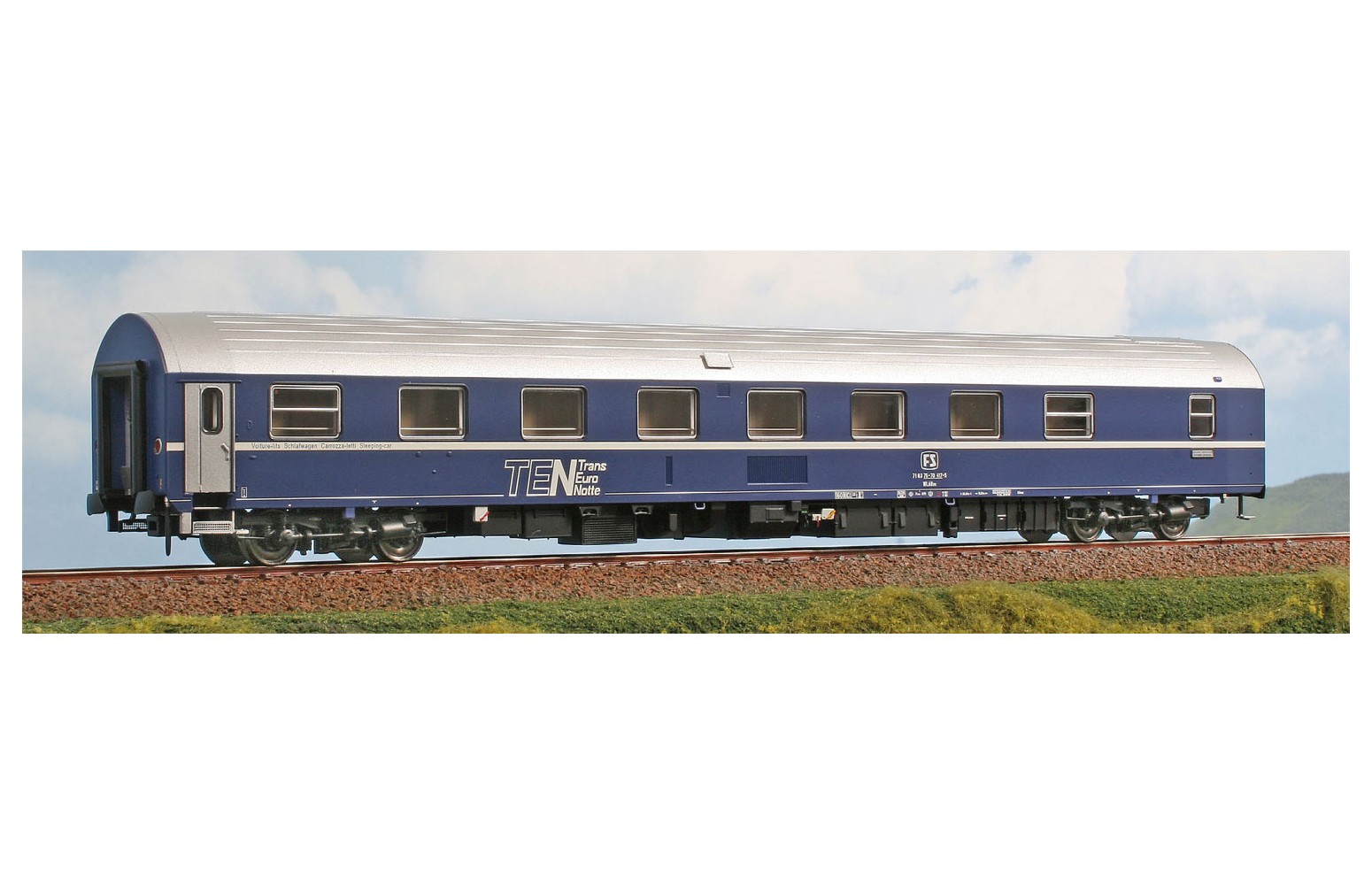 ACME H0 50924 Carrozza letti Tipo T2s immatricolata FS. Livrea blu TEN. Ep. IV-V
