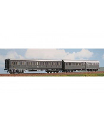 Acme 55334 FS set di due carrozze, di cui una Bz 38.000 e ABz 67.500, grigio ardesia, ep.IV