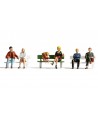 NOCH H0 15530 - Persone sedute (6 personaggi e 1 panchina)