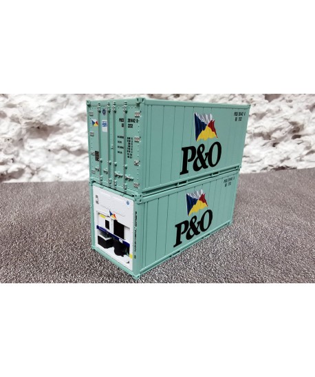 PIRATA PI12305 - Set 2 Container Da 20" Frigo "P&O" - 1:87