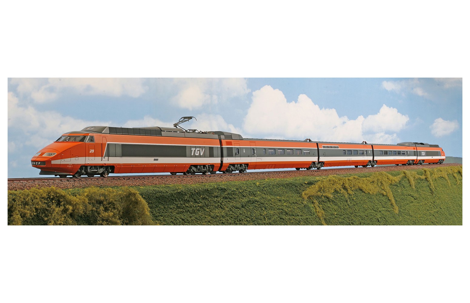 REE Modeles H0 - TGV-001 SNCF elettrotreno alta velocità TGV set  5 pezzi con carrozza ristorante, ep.IV