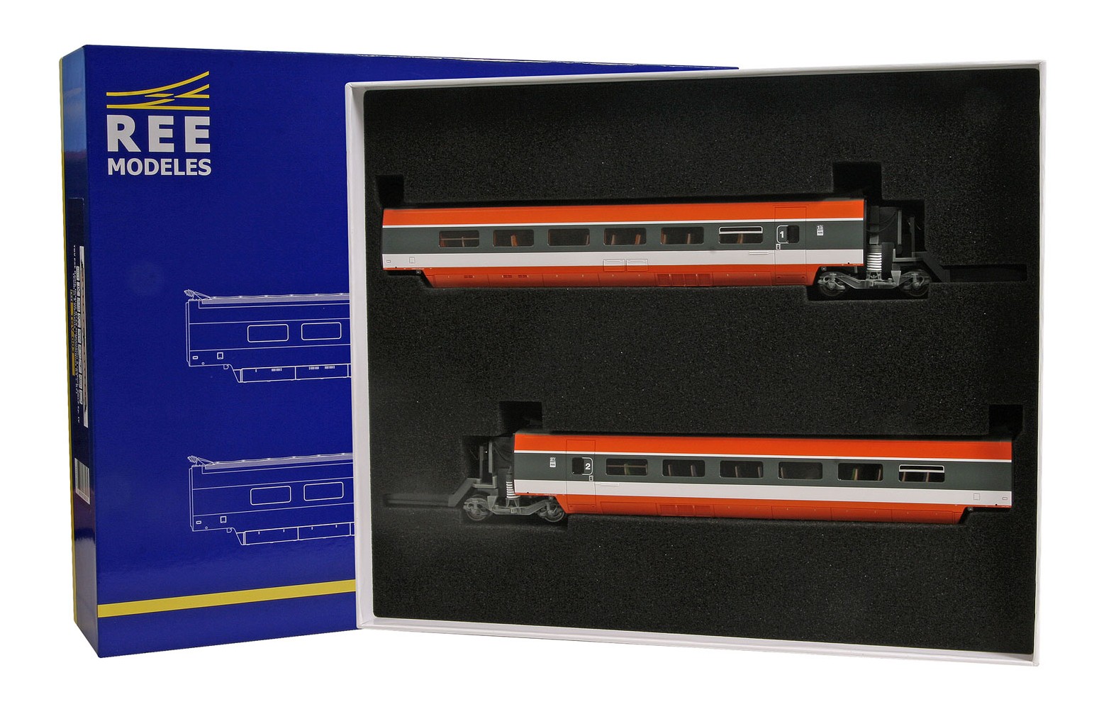 REE Modeles H0 - TGV-003 SNCF elettrotreno alta velocità TGV set di ampliamento di 2 carrozze, ep.IV