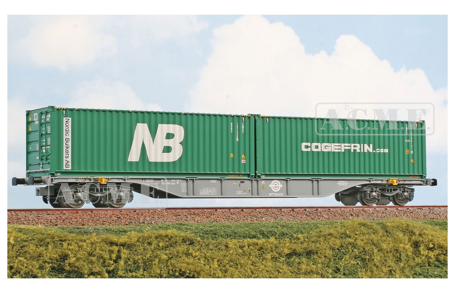 Acme 40425 intermodale Tipo Sgnss Ermewa da 60 piedi caricato con bulk container Ep. VI