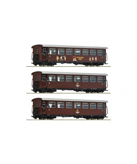ROCO H0e 6240002 Set 3 pz. treno passeggeri “Ötscherbär”, NÖVOG ep. VI