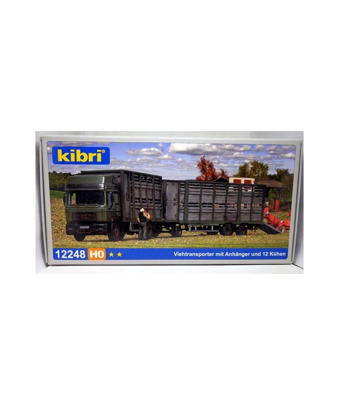 KIBRI 12248 – Autotreno MAN trasporto animali vivi con 12 mucche – in KIT 1:87