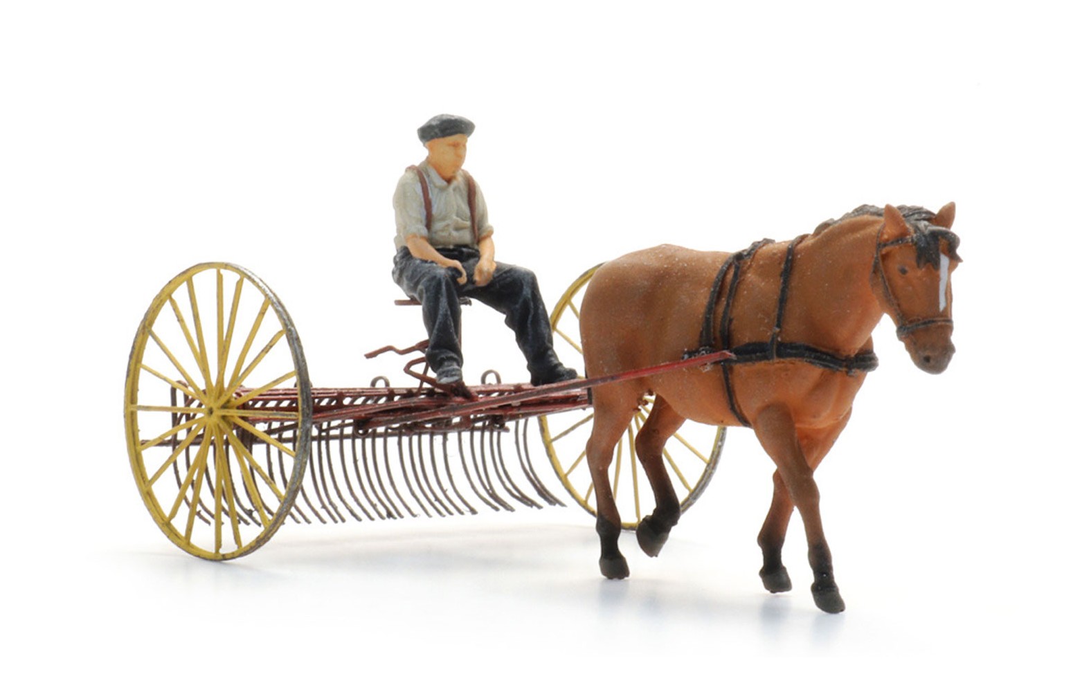 ARTITEC H0 387.609 Rastrello da fieno con cavallo e conducente
