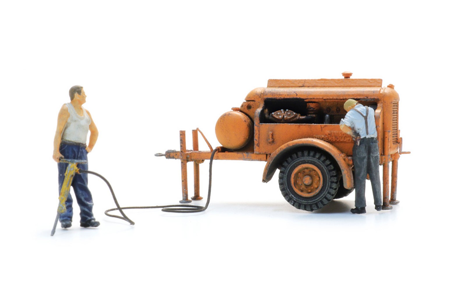 ARTITEC H0 387.611 Rimorchio compressore con martello pneumatico + 2 figure